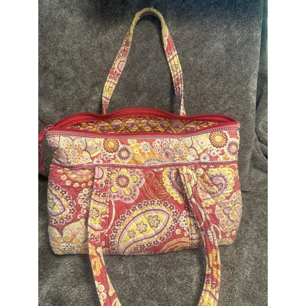 RETIRED 2009 Vera Bradley Raspberry Fizz Vera Tote Women's Purse
